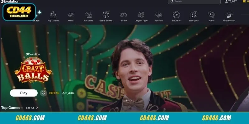 Accessing structural Evolution Live Casino game channels